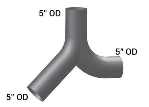 KW-18028-5in.2-Bend OD/OD/OD Y-Pipe ALZ, (product_type), (product_vendor) - Nick's Truck Parts