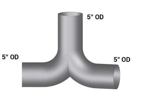 KW-18613-5in.2-Bend OD/OD/OD Y-Pipe ALZ, (product_type), (product_vendor) - Nick's Truck Parts
