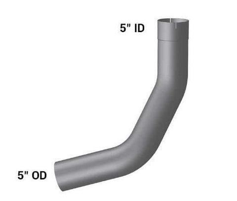 KW-18615RC-5in. 2-Bend ID/OD Pipe Left Chrome, (product_type), (product_vendor) - Nick's Truck Parts