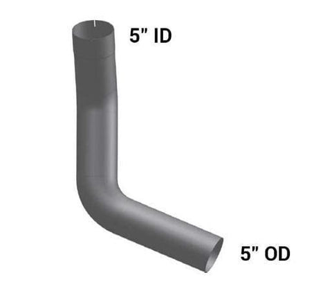KW-18616LC-5in. 2-Bend ID/OD Pipe Left Chrome, (product_type), (product_vendor) - Nick's Truck Parts