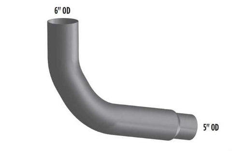 KW6-1270LC-6in.2-Bend OD/R5in.OD Pipe Left Chrome, (product_type), (product_vendor) - Nick's Truck Parts