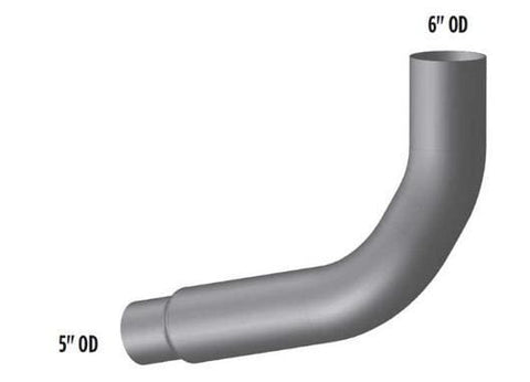 KW6-1270RC-6in.2-Bend OD/R5in.OD Pipe Right Chrome, (product_type), (product_vendor) - Nick's Truck Parts