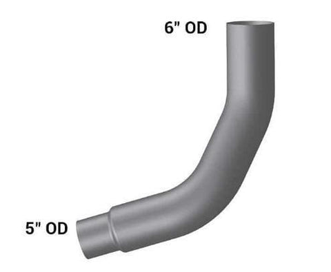 KW6-18615RC-6in.2-Bend OD/R5in.ID Pipe Right Chrome, (product_type), (product_vendor) - Nick's Truck Parts