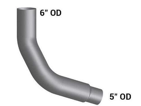 KW6-18616LC-6in.2-Bend OD/R5in.ID Pipe Left Chrome, (product_type), (product_vendor) - Nick's Truck Parts