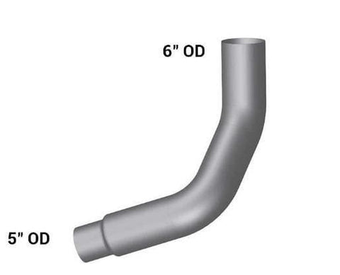 KW6-18616RC-6in.2-Bend OD/R5in.ID Pipe Right Chrome, (product_type), (product_vendor) - Nick's Truck Parts