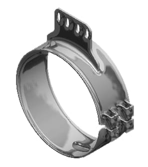 Lincoln Chrome-50-03053-5in. Wide Chrome 4-Holed Kenworth Clamp, (product_type), (product_vendor) - Nick's Truck Parts
