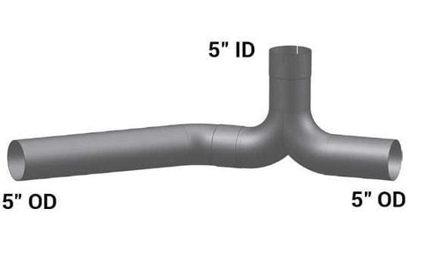 PB-04055Y-5in. 3-Bend ID/OD/OD Y-Pipe, (product_type), (product_vendor) - Nick's Truck Parts