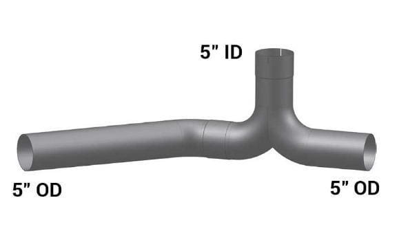 PB-12308Y-5in.3-Bend ID/OD/OD Y-Pipe ALZ, (product_type), (product_vendor) - Nick's Truck Parts
