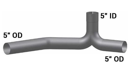 PB-13055Y-5in. 3-Bend ID/OD/OD Y-Pipe ALZ, (product_type), (product_vendor) - Nick's Truck Parts