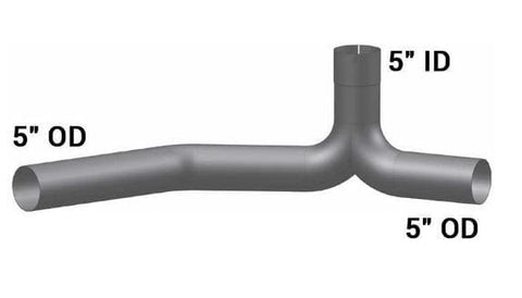 PB-13055Y-5in. 3-Bend ID/OD/OD Y-Pipe ALZ, (product_type), (product_vendor) - Nick's Truck Parts