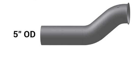 PB-13825-5in. 2-Bend OD/Flare Turbo Pipe ALZ, (product_type), (product_vendor) - Nick's Truck Parts