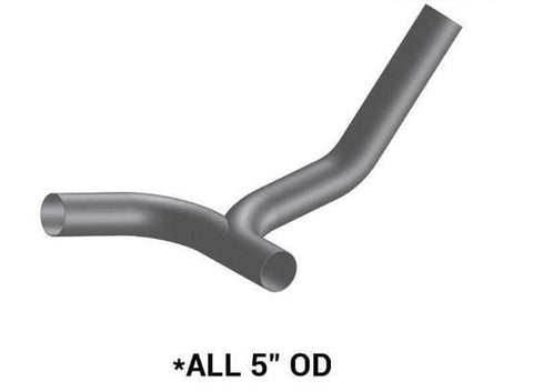 PB-14046-0150-5in. 3-Bend OD/OD/OD Y-Pipe, (product_type), (product_vendor) - Nick's Truck Parts