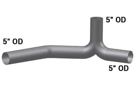 PB-15353Y-5in. 3-Bend OD/OD/OD Y-Pipe ALZ, (product_type), (product_vendor) - Nick's Truck Parts