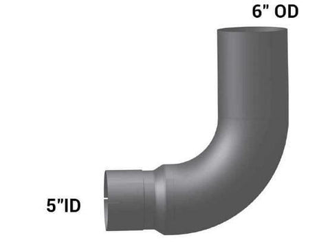 WS6-3540C-Elbow,6in. 90 Deg OD/R5in.ID Chrome, (product_type), (product_vendor) - Nick's Truck Parts